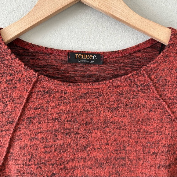 Renee C Burnt/Rustic Orange/Red Cozy 3/4 Sleeve Top Size Medium - Picture 3 of 11